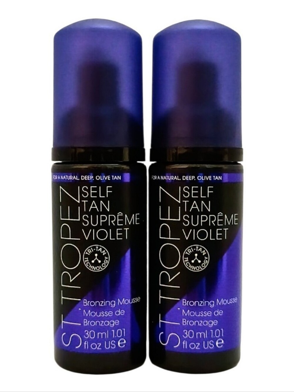 St. Tropez Self Tan Supreme Violet Bronzing Mousse Duo 2x 1.01oz Travel Mini